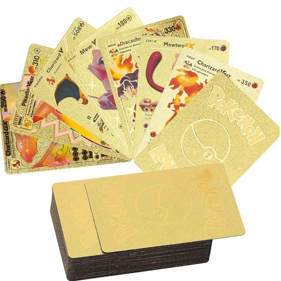 165 Pokemon Gold Foil Cards PACK CARDS TCG GX Vmax GX Card Charizard Rare New - Picture 4 of 16